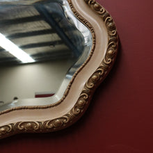 Load image into Gallery viewer, x SOLD Vintage Italian Mirror, Cream and Gilt Trim Wall Mirror, Bevelled Edge Mirror B11053
