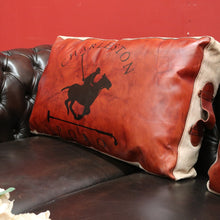 Load image into Gallery viewer, x SOLD Vintage Charleston Polo Cushions, Lounge Cushion, Pillows, Leather and Cushions B11208
