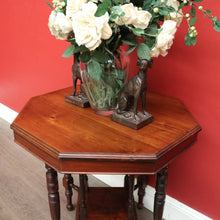 Load image into Gallery viewer, x SOLD Antique English Occasional Table, Antique Walnut Octagonal Side Table Lamp Table. B9695
