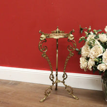 Load image into Gallery viewer, x SOLD Antique French Plant Stand, Brass Fretwork Tri-Leg Plant Holder Jardiniere Stand B10817
