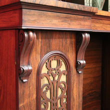 Load image into Gallery viewer, x SOLD Antique English Rosewood Sideboard Fretwork Backboard and Doors Twin Pedestals. B9851
