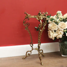 Load image into Gallery viewer, x SOLD Antique French Plant Stand, Brass Fretwork Tri-Leg Plant Holder Jardiniere Stand B10817
