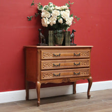 Load image into Gallery viewer, x SOLD Vintage French Chest of Drawers French Oak Three Drawer Chest Hall Entry Cabinet B10955

