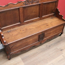 Load image into Gallery viewer, x SOLD Antique French Hall Settle, Blanket Box Hall Seat, Antique Oak Bench Seat Chair B10840
