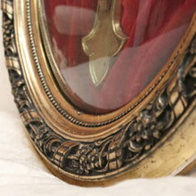 Load image into Gallery viewer, x SOLD Antique French Framed Crucifix, Christ on Cross, Gilt Frame, Convex Glass Cross B10770
