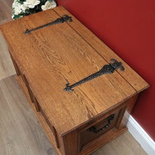 Load image into Gallery viewer, x SOLD Vintage French Trunk Coffer Coffee Table, Chest. Wrought Iron Handle Blanket Box B10642
