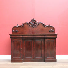 Load image into Gallery viewer, x SOLD Antique English Mahogany Sideboard, Inverted Breakfront Sideboard Buffet Cabinet B10734
