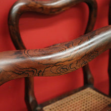 Load image into Gallery viewer, x SOLD 6 English Beech and Cane Chairs, Antique Dining or Kitchen Chairs Cane Seats. B10403

