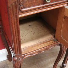 Load image into Gallery viewer, x SOLD Antique French Bedside Cabinet, French Oak and Marble Top Bedside Tables B10554
