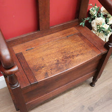 Load image into Gallery viewer, x SOLD Antique Hall Seat, Blanket Box Base, Australian Gothic Entry Foyer Armchair Seat B10793
