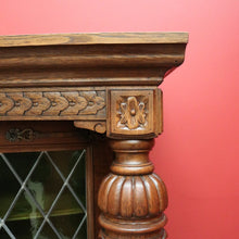 Load image into Gallery viewer, x SOLD Antique French Sideboard, Oak and Lead Light 2 Height Sideboard Cabinet Cupboard. B9840
