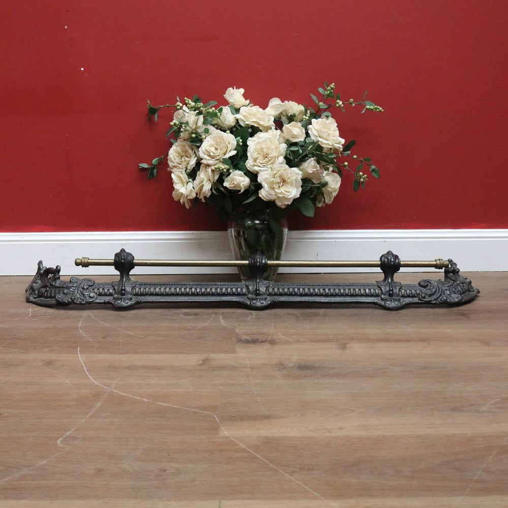 x SOLD Vintage Cast Iron and Brass Fire Fender, or Fire Place Curb. B11279