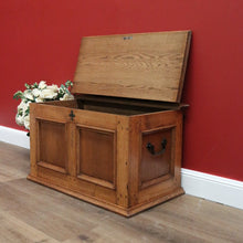 Load image into Gallery viewer, x SOLD Vintage French Trunk Coffer Coffee Table, Chest. Wrought Iron Handle Blanket Box B10642
