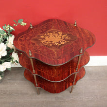 Load image into Gallery viewer, x SOLD Antique French Napoleon III Etagere 3 Tier What Not Side Table Marquetry Shelves. B10093
