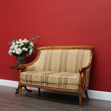 Load image into Gallery viewer, x SOLD Vintage French Settee, 2 Seat Sofa, Lounge, Vintage Hall Chair Gold and Burgundy. B10443
