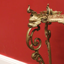 Load image into Gallery viewer, x SOLD Antique French Plant Stand, Brass Fretwork Tri-Leg Plant Holder Jardiniere Stand B10817
