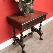 Load image into Gallery viewer, x SOLD Antique English Mahogany Hall Table, Side Table, Single Drawer Hall Table, Desk. B10055
