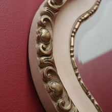 Load image into Gallery viewer, x SOLD Vintage Italian Mirror, Cream and Gilt Trim Wall Mirror, Bevelled Edge Mirror B11053
