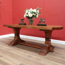 Load image into Gallery viewer, x SOLD Antique French Oak Dining Table or Twin Pedestal Kitchen Table, Stretcher Base. B11268
