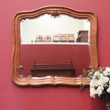 Load image into Gallery viewer, Antique French Mirror Oak Bevelled Edge Mirror, Wall Mirror, Vanity, Hall Mirror B10878
