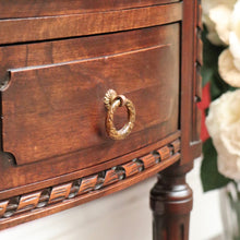 Load image into Gallery viewer, x SOLD Antique French Dressing Table, Twin Pedestal Walnut and Bevelled Mirror Dresser. B10326
