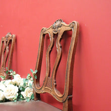 Load image into Gallery viewer, x SOLD Pair of Antique French Hall Chairs, Leather, Oak and Brass Stud Office Chairs B10429
