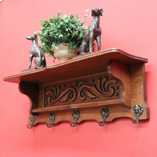 Load image into Gallery viewer, x SOLD Coat Rack, Vintage French Wall Hanging Coat Scarf, Hat Umbrella Rack Brass Hooks B10494
