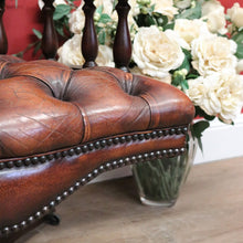 Load image into Gallery viewer, x SOLD Vintage Leather and Mahogany Office Chair, Button Back, Seat and Armrest Chair. B11293
