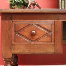 Load image into Gallery viewer, x SOLD Antique French Brittany Cherrywood 2 Drawers Office Writing Desk Hall Foyer Table with Stretcher Base B10724
