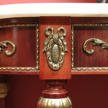 Load image into Gallery viewer, x SOLD Vintage Italian Walnut, Marble and Gilt Brass Hall Table, Lamp or Side Table B11252

