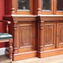 Load image into Gallery viewer, x SOLD Antique English Mahogany Bookcase, 8 Door Breakfront China Cabinet Bookcase. B1116x5

