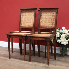 Load image into Gallery viewer, x SOLD Set of Four Antique French Oak and Cane Dining or Kitchen Chairs or Hall Chairs. B11260
