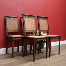 Load image into Gallery viewer, x SOLD Set of Four Antique French Oak and Cane Dining or Kitchen Chairs or Hall Chairs. B11260
