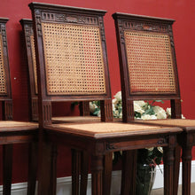 Load image into Gallery viewer, x SOLD Set of Four Antique French Oak and Cane Dining or Kitchen Chairs or Hall Chairs. B11260
