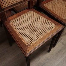 Load image into Gallery viewer, x SOLD Set of Four Antique French Oak and Cane Dining or Kitchen Chairs or Hall Chairs. B11260
