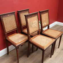 Load image into Gallery viewer, x SOLD Set of Four Antique French Oak and Cane Dining or Kitchen Chairs or Hall Chairs. B11260

