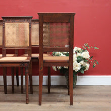 Load image into Gallery viewer, x SOLD Set of Four Antique French Oak and Cane Dining or Kitchen Chairs or Hall Chairs. B11260
