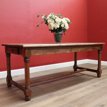 Load image into Gallery viewer, x SOLD Antique French Oak Refectory Table, Dining Kitchen Table with Two Leaves. B11269
