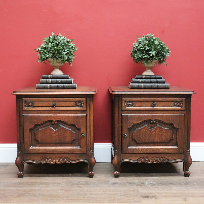Pair of Antique Lamp Tables, Antique French Bedside Tables, Bedside Cabinets B11039
