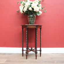 Load image into Gallery viewer, Antique French Oak Hall Table, Pedestal, or Lamp Side Table, Spiral Leg Table B10856
