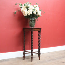 Load image into Gallery viewer, x SOLD Antique French Oak Hall Table, Pedestal, or Lamp Side Table, Spiral Leg Table B10856
