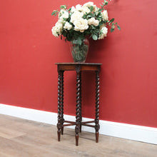 Load image into Gallery viewer, x SOLD Antique French Oak Hall Table, Pedestal, or Lamp Side Table, Spiral Leg Table B10856
