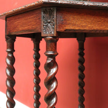 Load image into Gallery viewer, x SOLD Antique French Oak Hall Table, Pedestal, or Lamp Side Table, Spiral Leg Table B10856
