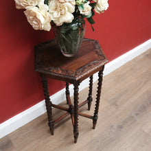 Load image into Gallery viewer, x SOLD Antique French Oak Hall Table, Pedestal, or Lamp Side Table, Spiral Leg Table B10856

