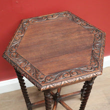Load image into Gallery viewer, x SOLD Antique French Oak Hall Table, Pedestal, or Lamp Side Table, Spiral Leg Table B10856
