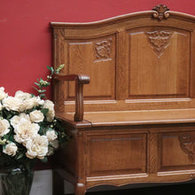 Load image into Gallery viewer, x SOLD Vintage French Hall Settle, Entry Foyer Chair or Bench, Lift Lid Blanket Box B10588
