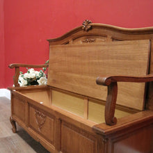 Load image into Gallery viewer, x SOLD Vintage French Hall Settle, Entry Foyer Chair or Bench, Lift Lid Blanket Box B10588
