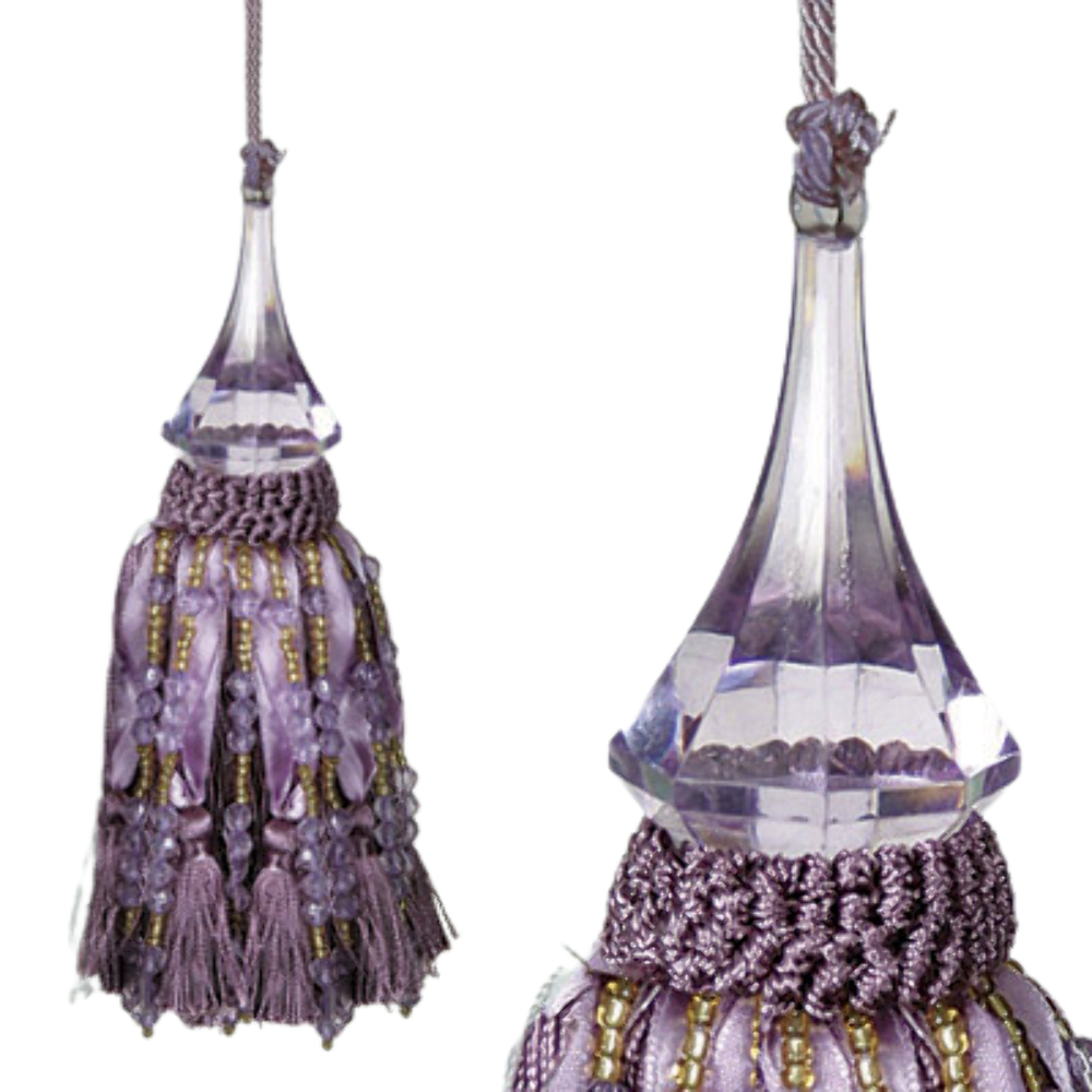 Large Crystal drop Tassel - Purple - Decorative Tassel for Antique Key or Door BPGT01