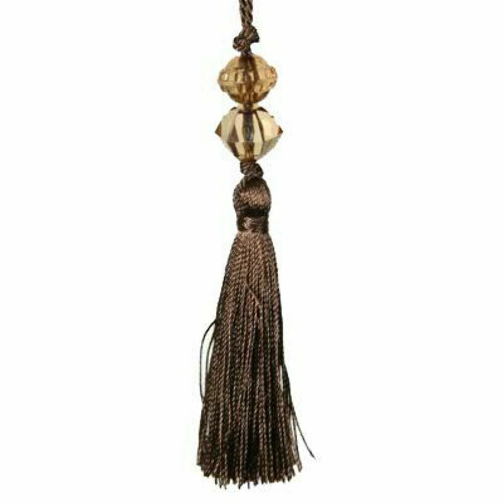 Small Tassel with Bead - Brown - Brand New - Decorative Tassel for Antique Key or Door SmBR