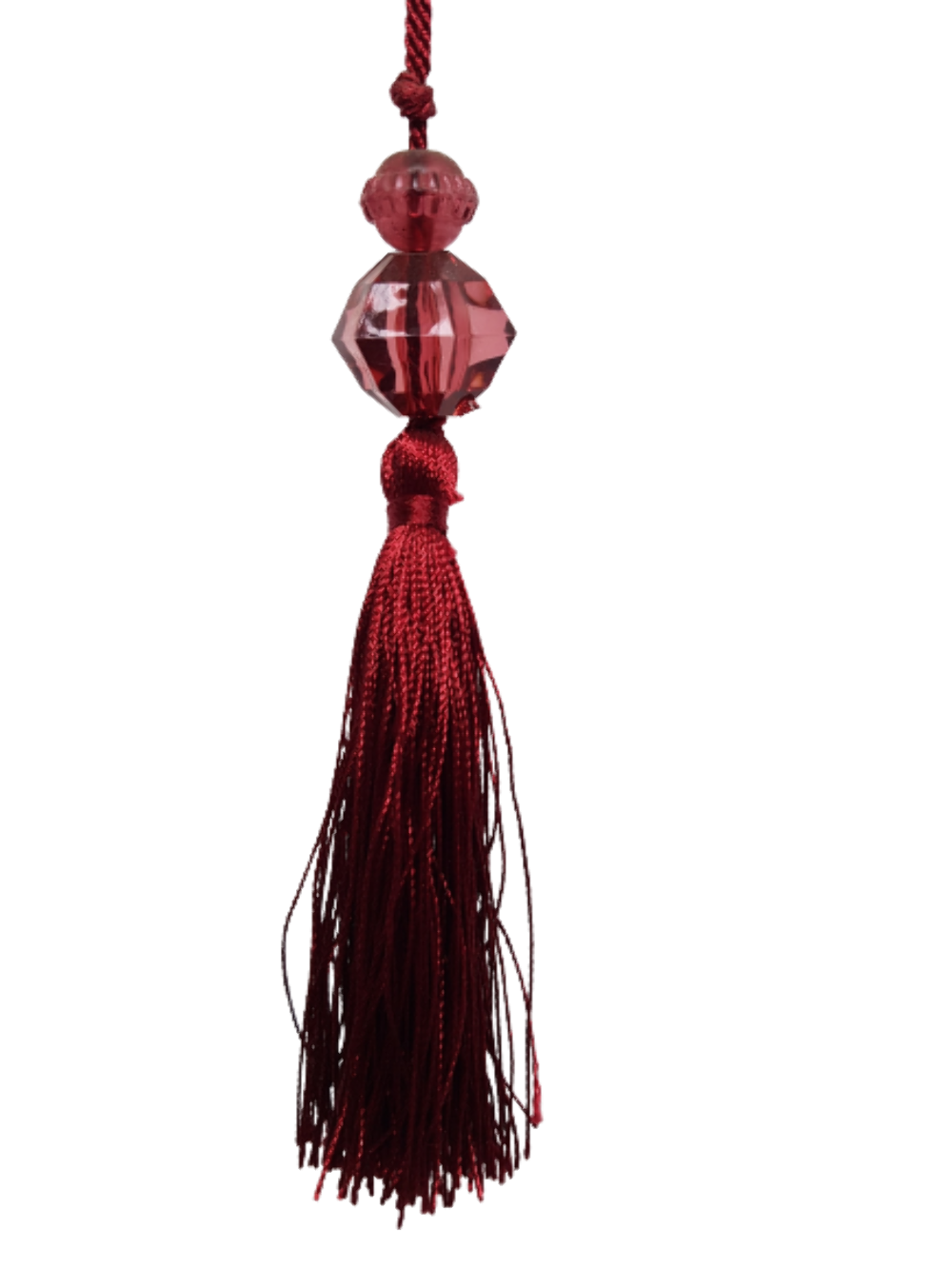 Small Tassel with Bead - Red Wine - Brand New - Decorative Tassel for Antique Key or Door SmRW